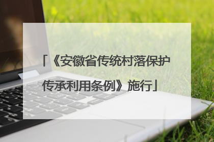 《安徽省传统村落保护传承利用条例》施行