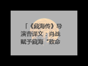《藏海传》导演曹译文：肖战赋予藏海“致命”吸引力