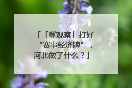 「冀观察」打好“赛事经济牌”，河北做了什么？