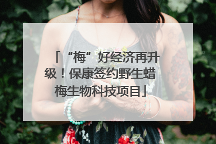 “梅”好经济再升级！保康签约野生蜡梅生物科技项目