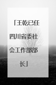 王乾已任四川省委社会工作部部长