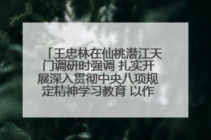 王忠林在仙桃潜江天门调研时强调 扎实开展深入贯彻中央八项规定精神学习教育 以作风建设新成效加快推动高质量发展