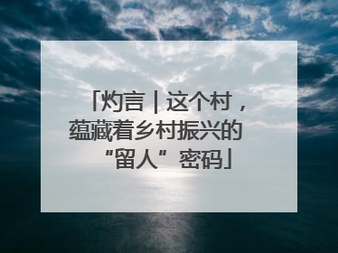 灼言｜这个村，蕴藏着乡村振兴的“留人”密码