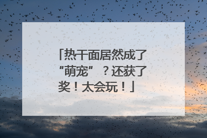 热干面居然成了“萌宠”？还获了奖！太会玩！