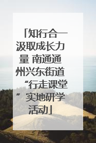 知行合一汲取成长力量 南通通州兴东街道“行走课堂”实地研学活动