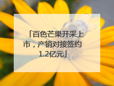 百色芒果开采上市，产销对接签约1.2亿元