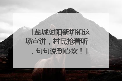 盐城射阳新坍镇这场宣讲，村民抢着听，句句说到心坎！
