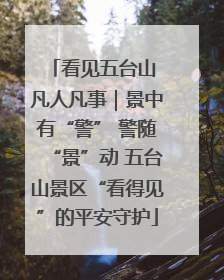 看见五台山 凡人凡事｜景中有“警” 警随“景”动 五台山景区“看得见”的平安守护