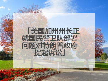 美国加州州长正就国民警卫队部署问题对特朗普政府提起诉讼