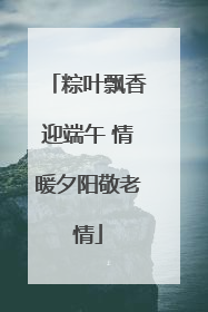 粽叶飘香迎端午 情暖夕阳敬老情