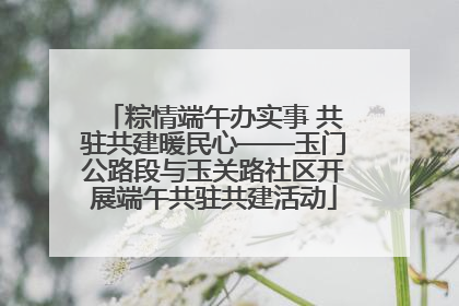粽情端午办实事 共驻共建暖民心——玉门公路段与玉关路社区开展端午共驻共建活动
