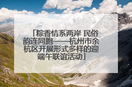 粽香情系两岸 民俗韵连同胞——杭州市余杭区开展形式多样的迎端午联谊活动