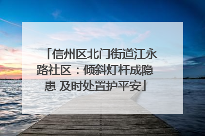 信州区北门街道江永路社区：倾斜灯杆成隐患 及时处置护平安