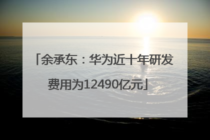 余承东：华为近十年研发费用为12490亿元