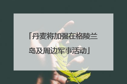 丹麦将加强在格陵兰岛及周边军事活动