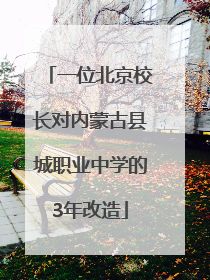 一位北京校长对内蒙古县城职业中学的3年改造