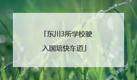 东川3所学校驶入国培快车道