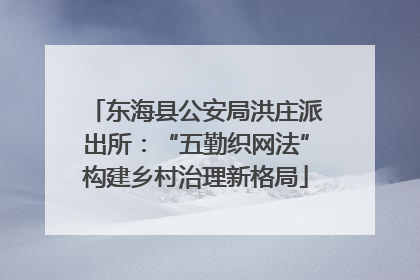 东海县公安局洪庄派出所：“五勤织网法”构建乡村治理新格局