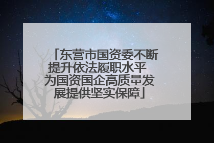 东营市国资委不断提升依法履职水平 为国资国企高质量发展提供坚实保障