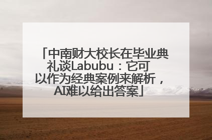 中南财大校长在毕业典礼谈Labubu：它可以作为经典案例来解析，AI难以给出答案