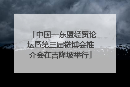 中国—东盟经贸论坛暨第三届链博会推介会在吉隆坡举行