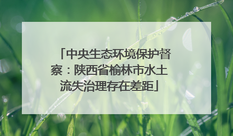 中央生态环境保护督察：陕西省榆林市水土流失治理存在差距