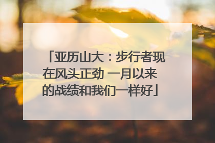 亚历山大：步行者现在风头正劲 一月以来的战绩和我们一样好