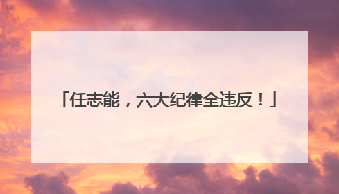任志能，六大纪律全违反！