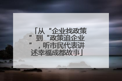 从“企业找政策”到“政策追企业”，听市民代表讲述幸福成都故事