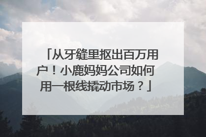 从牙缝里抠出百万用户！小鹿妈妈公司如何用一根线撬动市场？