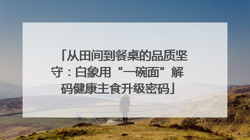 从田间到餐桌的品质坚守：白象用“一碗面”解码健康主食升级密码