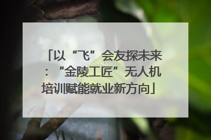以“飞”会友探未来：“金陵工匠”无人机培训赋能就业新方向