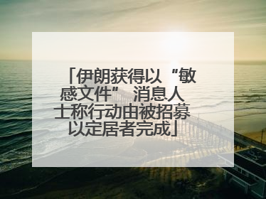 伊朗获得以“敏感文件” 消息人士称行动由被招募以定居者完成
