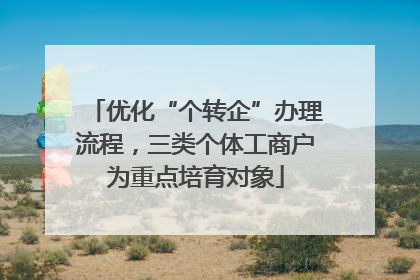 优化“个转企”办理流程，三类个体工商户为重点培育对象