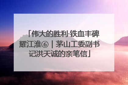 伟大的胜利·铁血丰碑耀江淮⑥｜茅山工委副书记洪天诚的亲笔信