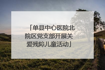 单县中心医院北院区党支部开展关爱残障儿童活动