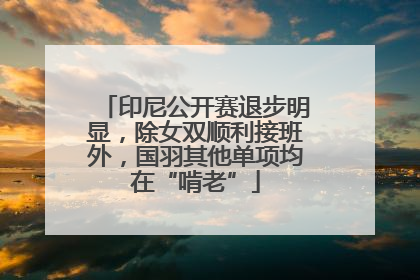 印尼公开赛退步明显，除女双顺利接班外，国羽其他单项均在“啃老”