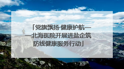 党旗飘扬·健康护航——北海医院开展进盐企筑防线健康服务行动