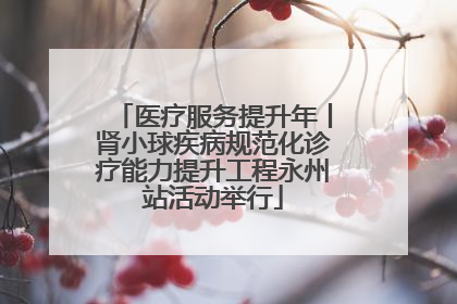 医疗服务提升年丨肾小球疾病规范化诊疗能力提升工程永州站活动举行