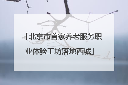 北京市首家养老服务职业体验工坊落地西城