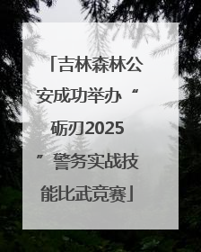 吉林森林公安成功举办“砺刃2025”警务实战技能比武竞赛