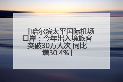 哈尔滨太平国际机场口岸：今年出入境旅客突破30万人次 同比增30.4%