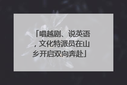 唱越剧、说英语，文化特派员在山乡开启双向奔赴