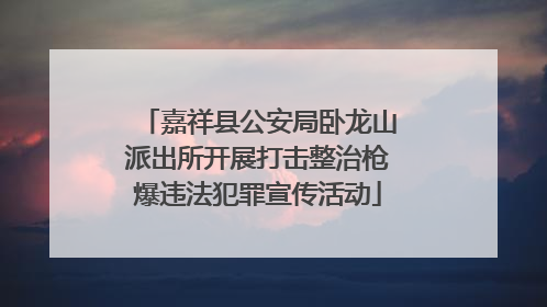 嘉祥县公安局卧龙山派出所开展打击整治枪爆违法犯罪宣传活动
