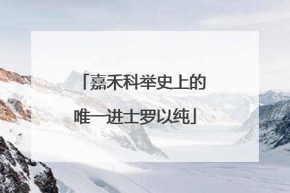 嘉禾科举史上的唯一进士罗以纯