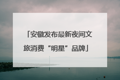 安徽发布最新夜间文旅消费“明星”品牌