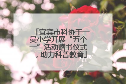 宜宾市科协于一曼小学开展“五个一”活动赠书仪式，助力科普教育
