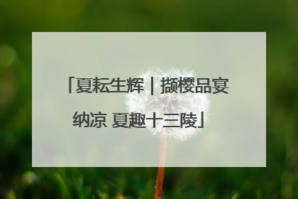 夏耘生辉｜撷樱品宴纳凉 夏趣十三陵