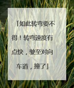 如此转弯要不得！转弯速度有点快，驶至对向车道，撞了
