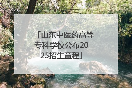 山东中医药高等专科学校公布2025招生章程